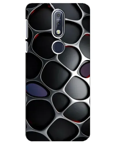 Чехол для Nokia 7.1 (2018) с картинкой «Объемная темная решетка»