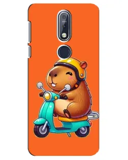 Чехол для Nokia 7.1 (2018) с картинкой «Капибара на скутере»