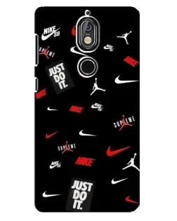Чехол для Nokia 7 с картинкой «Nike Mix Pattern»