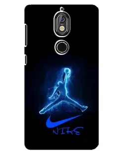 Чехол для Nokia 7 с картинкой «Jordan Neon Blue»