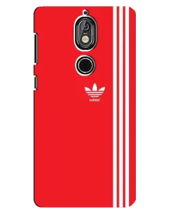 Чехол для Nokia 7 с картинкой «Красный минимализм Adidas»