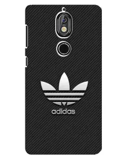 Чехол для Nokia 7 с картинкой «Adidas Карбоновая текстура»