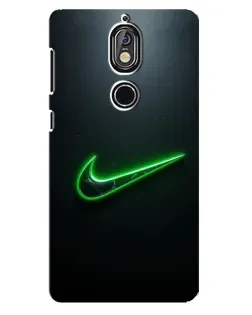 Чехол для Nokia 7 с картинкой «Неоновый контур Nike»