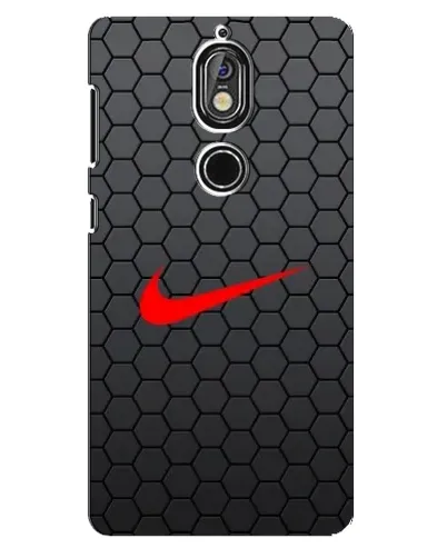 Чехол для Nokia 7 с картинкой «Nike — карбоновая сетка»