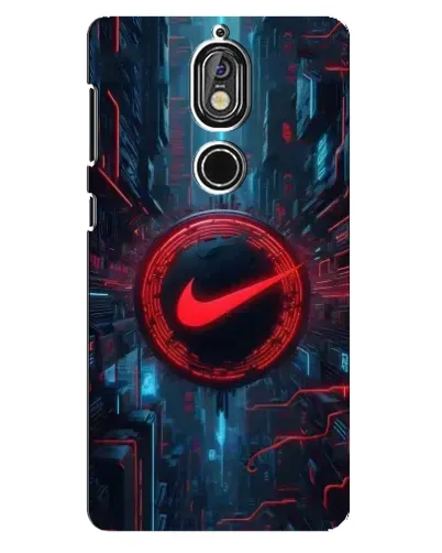 Чехол для Nokia 7 с картинкой «Техногенный стиль Nike»