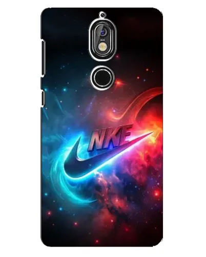 Чехол для Nokia 7 с картинкой «Огненный логотип Nike»