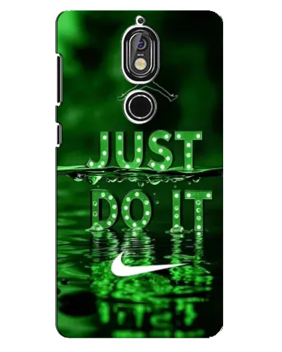 Чехол для Nokia 7 с картинкой «Зеленый неоновый Nike»