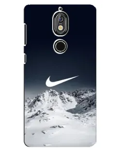 Чехол для Nokia 7 с картинкой «Nike — зимние горы»