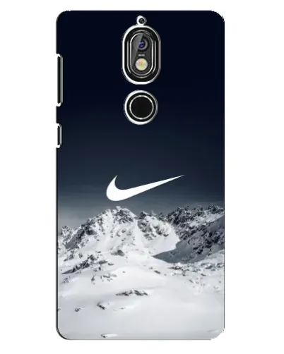 Чехол для Nokia 7 с картинкой «Nike — зимние горы»
