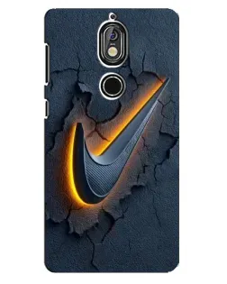 Чехол для Nokia 7 с картинкой «Объемный логотип Найк»
