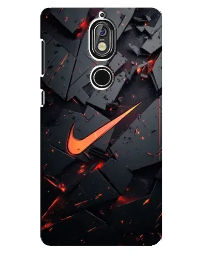 Чехол для Nokia 7 с картинкой «Nike — эффект разломов»