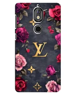 Чехол для Nokia 7 с картинкой «Цветочный Louis Vuitton»