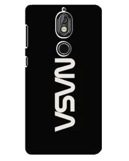 Чехол для Nokia 7 с картинкой «NASA — вертикальный логотип»