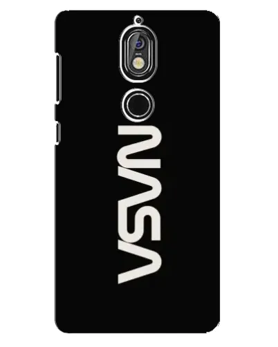 Чехол для Nokia 7 с картинкой «NASA — вертикальный логотип»