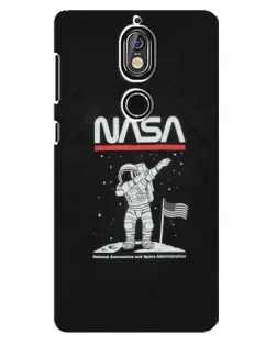 Чехол для Nokia 7 с картинкой «NASA — шагаем по Луне»