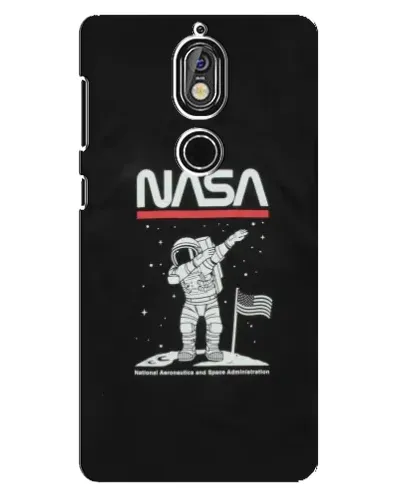 Чехол для Nokia 7 с картинкой «NASA — шагаем по Луне»