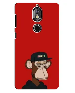 Чехол для Nokia 7 с картинкой «Bored Ape — красный фон»