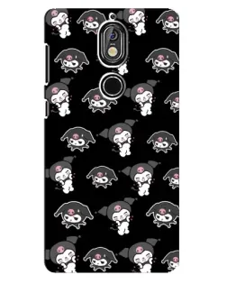 Чохол для Nokia 7 з картинкою «Чорний паттерн Kuromi»