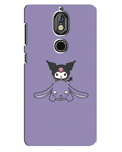 Чехол для Nokia 7 с картинкой «Kuromi на лиловом фоне»