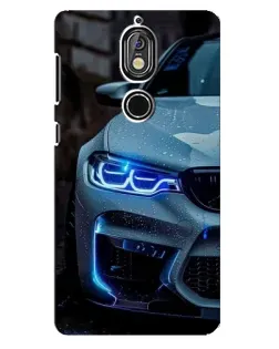 Чехол для Nokia 7 с картинкой «Взгляд BMW с синими фарами» Чехол для Nokia 7 с картинкой «Взгляд BMW с синими фарами»