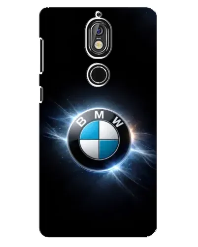 Чехол для Nokia 7 с картинкой «BMW — неоновое сияние»