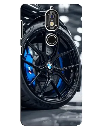 Чехол для Nokia 7 с картинкой «Колесо BMW вблизи»