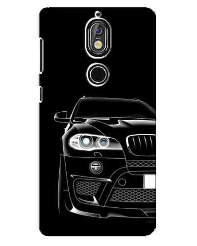 Чехол для Nokia 7 с картинкой «Темный силуэт BMW»