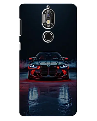 Чехол для Nokia 7 с картинкой «BMW на мокрой дороге»