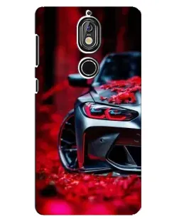 Чехол для Nokia 7 с картинкой «Спортивная BMW и цветы» Чехол для Nokia 7 с картинкой «Спортивная BMW и цветы»