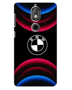 Чехол для Nokia 7 с картинкой «Логотип BMW и неоновые дуги» Чехол для Nokia 7 с картинкой «Логотип BMW и неоновые дуги»