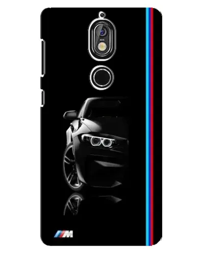 Чехол для Nokia 7 с картинкой «Силуэт BMW в темноте»