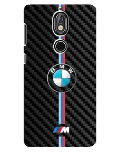 Чехол для Nokia 7 с картинкой «Эмблема BMW и карбон» Чехол для Nokia 7 с картинкой «Эмблема BMW и карбон»