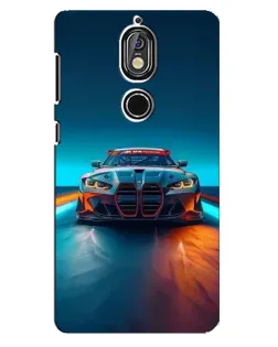 Чехол для Nokia 7 с картинкой «BMW — огни неона» Чехол для Nokia 7 с картинкой «BMW — огни неона»