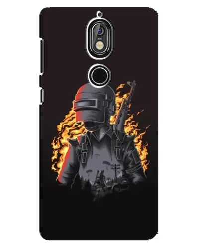 Чехол для Nokia 7 с картинкой «PUBG — огненный силуэт» Чехол для Nokia 7 с картинкой «PUBG — огненный силуэт»