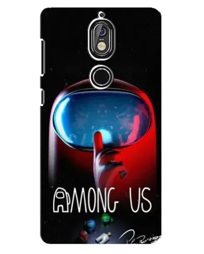 Чехол для Nokia 7 с картинкой «Красный импостер — макро» Чехол для Nokia 7 с картинкой «Красный импостер — макро»