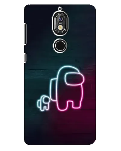 Чехол для Nokia 7 с картинкой «Among Us неон-арт» Чехол для Nokia 7 с картинкой «Among Us неон-арт»