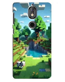 Чехол для Nokia 7 с картинкой «Minecraft летний день»
