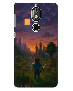Чехол для Nokia 7 с картинкой «Стив у башни»
