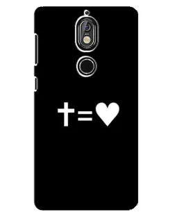 Чохол для Nokia 7 з картинкою «Хрест та Серце»