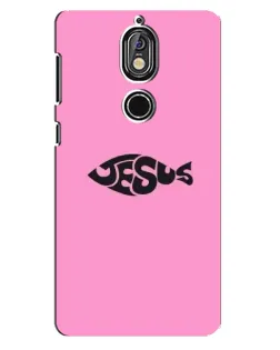 Чохол для Nokia 7 з картинкою «Рожевий символ Jesus»
