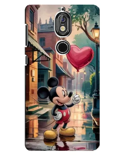 Чехол для Nokia 7 с картинкой «Микки и шарик-сердце»