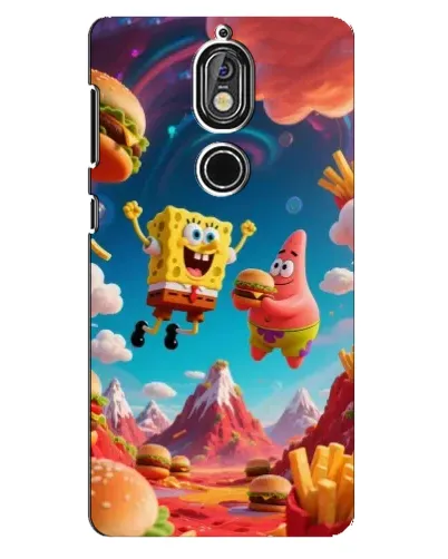 Чехол для Nokia 7 с картинкой «Космический фастфуд»