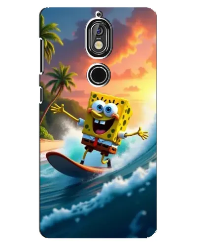 Чехол для Nokia 7 с картинкой «Губка Боб серфингист»