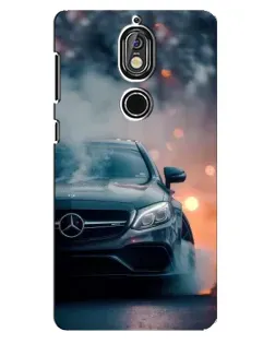 Чехол для Nokia 7 с картинкой «Mercedes — ночной город»