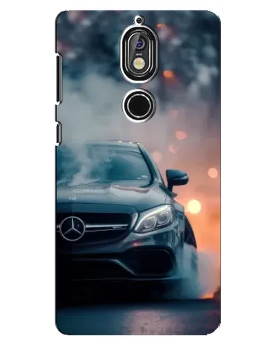 Чехол для Nokia 7 с картинкой «Mercedes — ночной город»