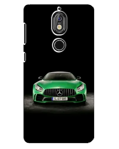 Чехол для Nokia 7 с картинкой «Mercedes — неоновый лого»
