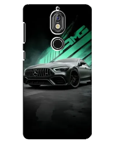 Чехол для Nokia 7 с картинкой «Темный Mercedes AMG»