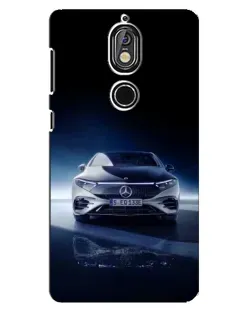 Чехол для Nokia 7 с картинкой «Ночной Mercedes EQ»