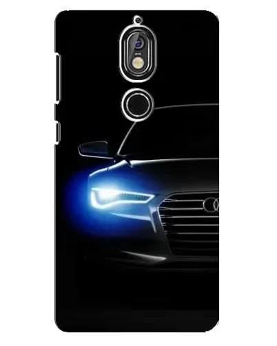 Чехол для Nokia 7 с картинкой «Неоновый взгляд Audi»