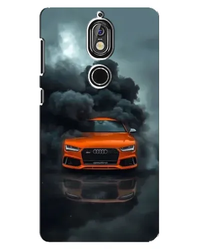 Чехол для Nokia 7 с картинкой «Audi в облаках дыма»